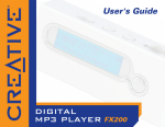 Creative Digital MP3 Player FX200 User`s Manual
