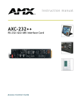 AMX AXC-232 RS-232422485 INTERFACE CARD Instruction manual