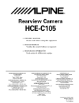 Alpine HCE-C105 - Rear View Camera System Owner`s manual