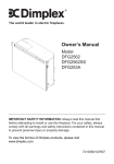 Dimplex DFG2562 Owner`s manual