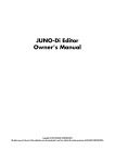 Roland JUNO-Di Editor Owner`s manual