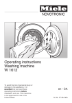 Miele W 1612 Operating instructions