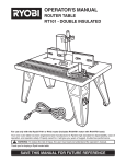 Ryobi RT101 Operator`s manual