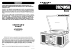 Crosley CR2405A Instruction manual