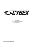 CYBEX VR1 Glute Service manual