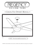 Regency THE INDOOR/OUTDOOR FAN Owner`s manual