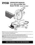 Ryobi TS1300 Operator`s manual