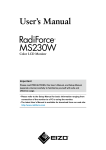 Eizo RADIFORCE MS230W User`s manual