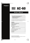 Roland AC-60 Owner`s manual
