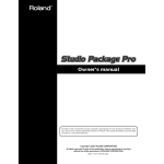 Roland Studio Package Pro Owner`s manual