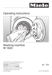 Miele W 1623 Operating instructions