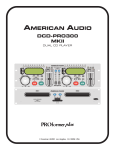 American Audio DCD-PRO300 User manual