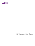 Avid Technology MC Transport User guide