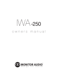 Monitor Audio IWA-250 User guide