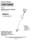 Craftsman WEEDWACKER 316.791910 Operator`s manual