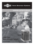 Briggs & Stratton 10000 Watt Home Generator System Operator`s manual