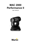 Martin Professional MAC 2000 Performance II User manual
