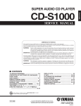 Yamaha CDS1000 - SACD Player Service manual