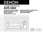 Denon AVR-2802 Operating instructions