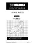Shibaura SG280E Operator`s manual