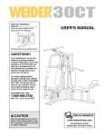 Weider 30ct User`s manual