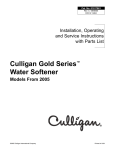 Culligan Platinum Series Specifications
