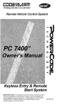 Code Alarm PC 7400 Owner`s manual