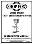 Woodstock SHOP FOX W1668 Instruction manual