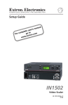 Extron electronics Two InpuT VIdeo Scaler IN1502 Setup guide