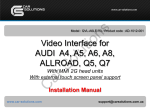 Car Solutions Video interface Installation manual