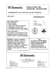 Dometic NDR1292-S Operating instructions