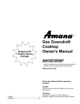 Amana AKGD3050 Owner`s manual