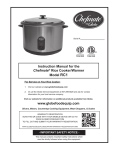 Chefmate RC1 Instruction manual