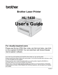 Brother HL-1430 User`s guide