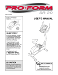 ProForm PFEX20020 User`s manual