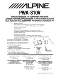 Alpine PWA-S10V Owner`s manual