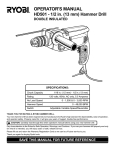 Ryobi HD501 Operator`s manual