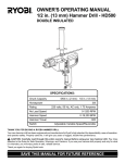 Ryobi HD500 Specifications