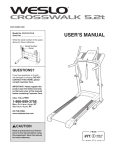 Weslo CROSSWALK 5.2T User`s manual