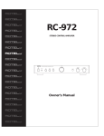 Rotel RC-972 Owner`s manual