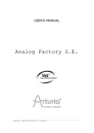 Arturia Analog Factory S.E. User`s manual