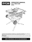 Ryobi RTS31 Operator`s manual