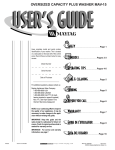 Whirlpool Oversized Capacity Plus Washer MAV-4 Installation manual