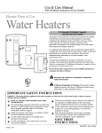 Rheem 30 Gallon Operating instructions