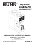 Bunn ingle Multi- BrewWISEDBC WITH SMART FUNNELTM Specifications