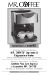 Mr. Coffee ECMPl Instruction manual