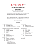 ACTON M Owner`s manual