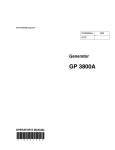 Wacker Neuson GP 3800A Operator`s manual