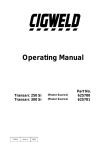 CIGWELD transarc 300 Si Specifications