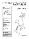 ProForm 300 ZLX User`s manual